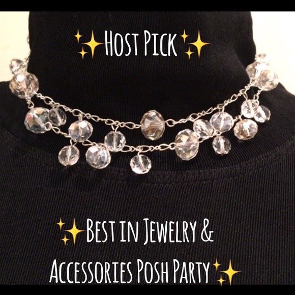 💥HP💥Lovely 1990’s 30” Crystal & Silver Necklace - Picture 1 of 7